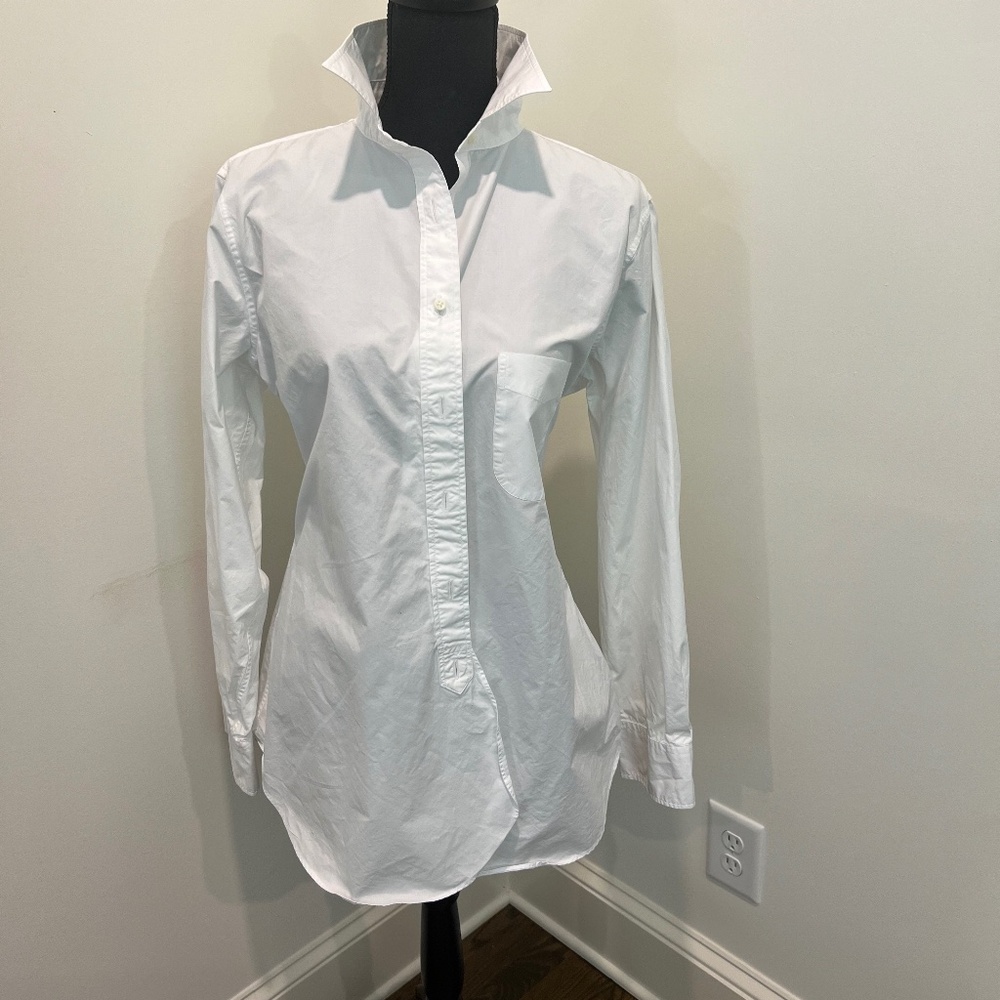 Ann Mashburn Boyfriend Shirt, Size XL, White